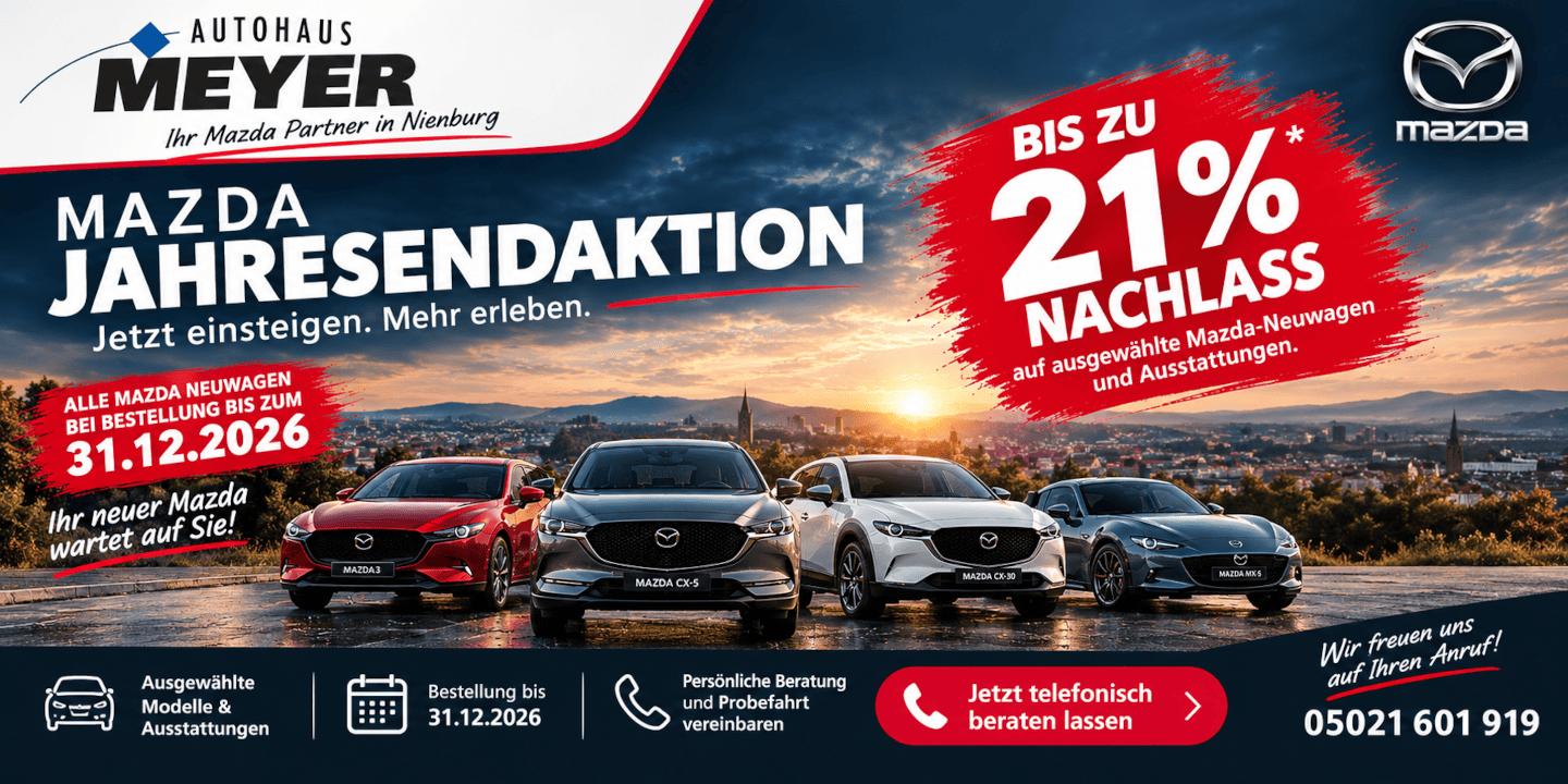Mazda Jahresendaktion im Autohaus Meyer